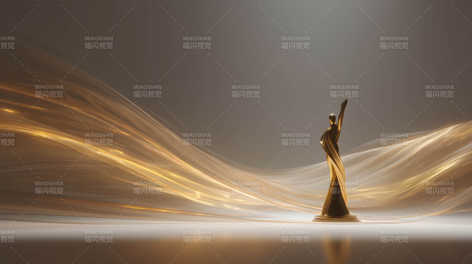 金色雕塑舞台灯光图片