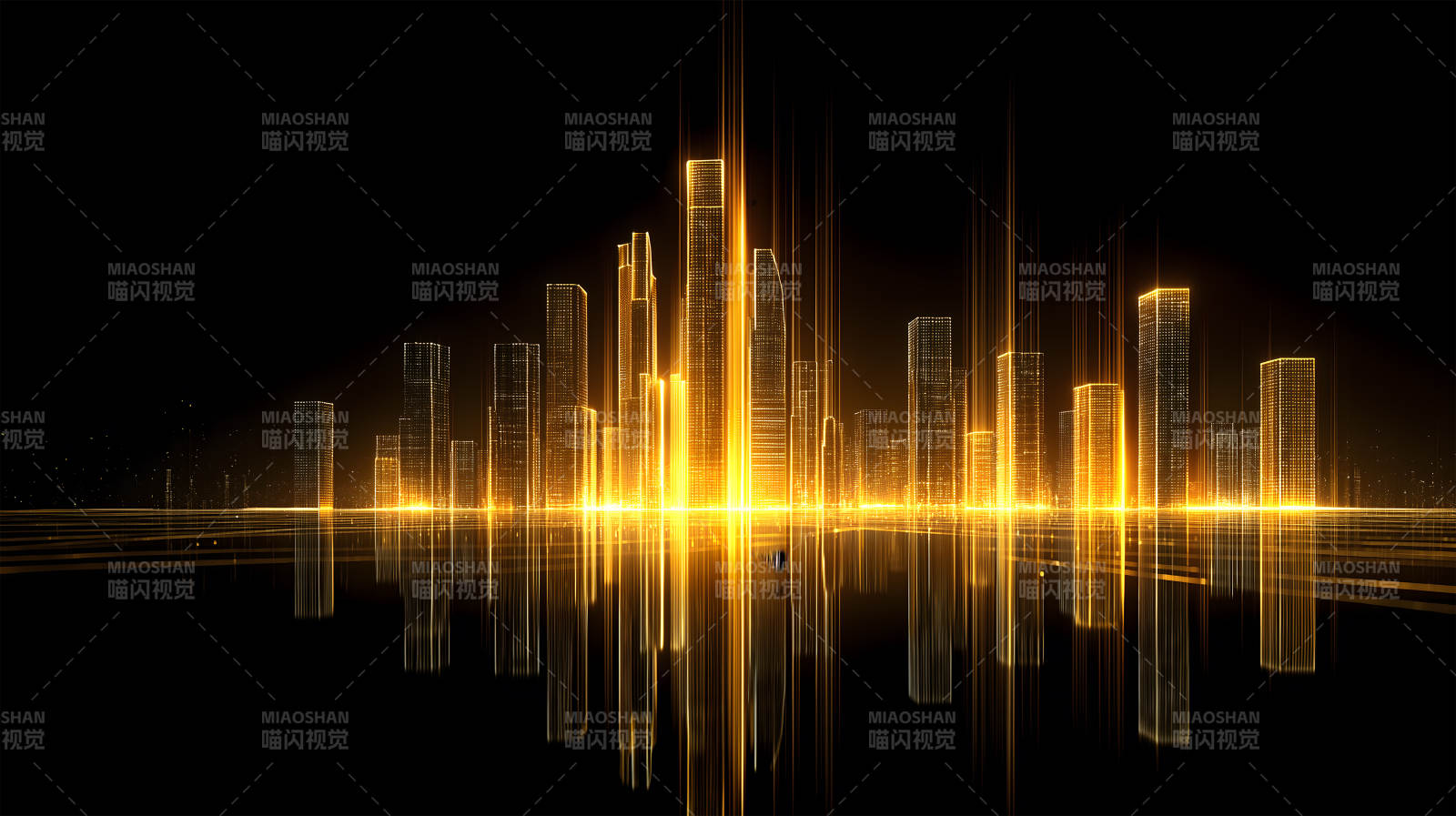 金色城市夜景图片