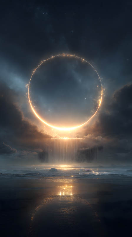 光环瀑布下的奇景图片