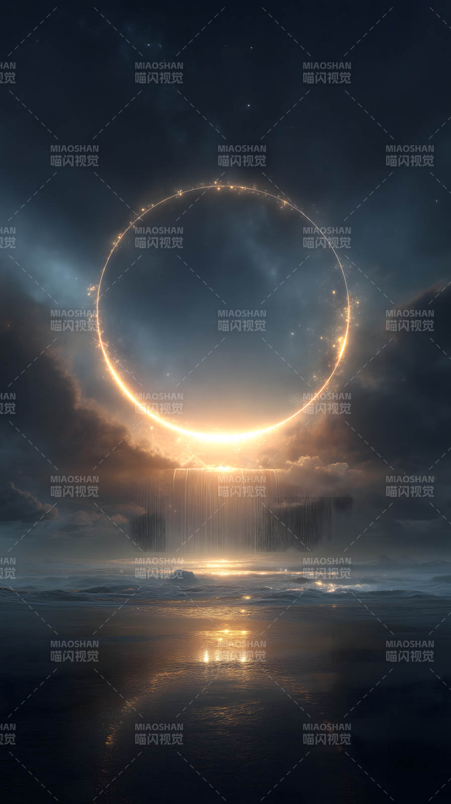 光环瀑布下的奇景图片