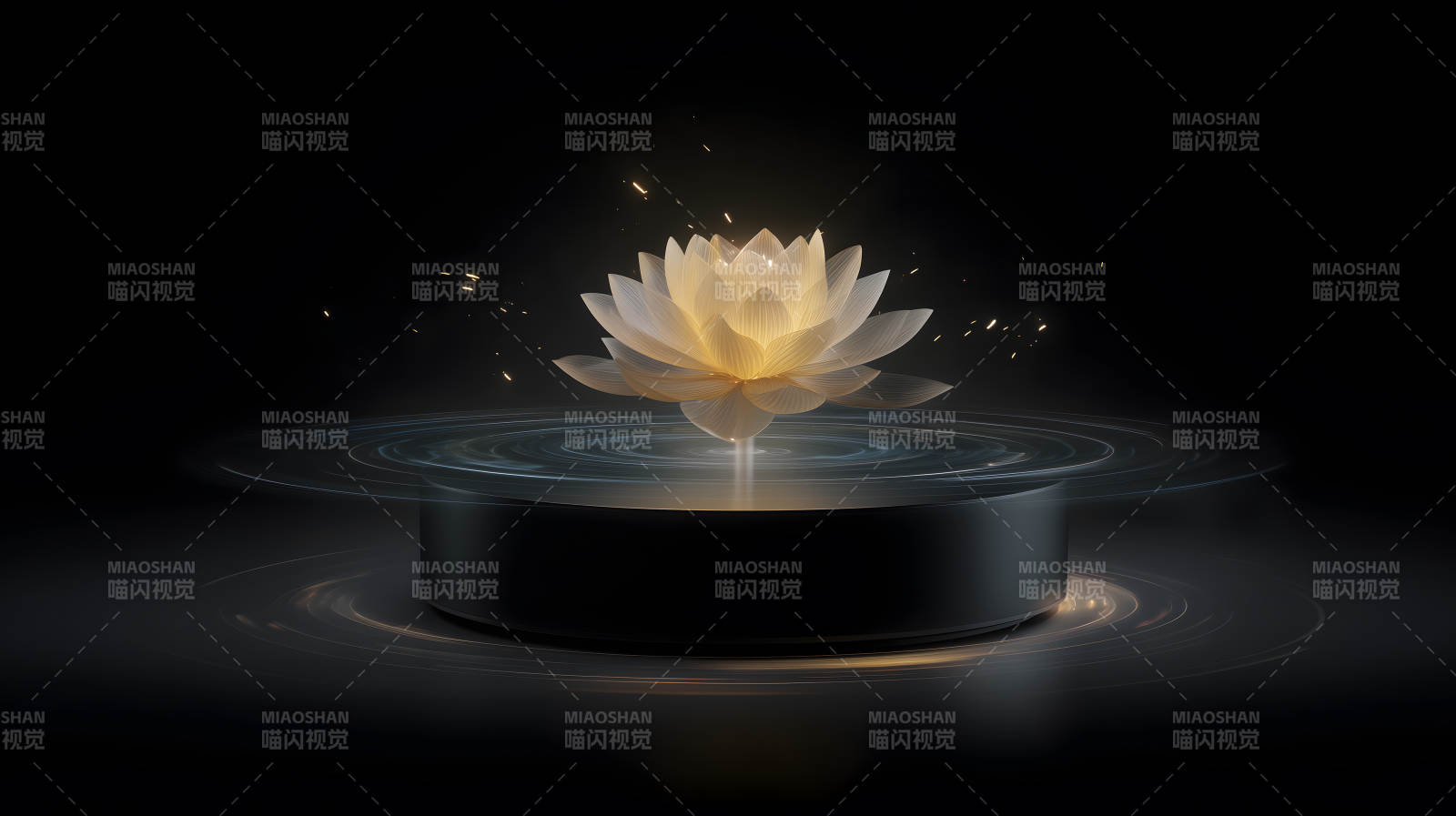 莲花绽放光芒四射图片