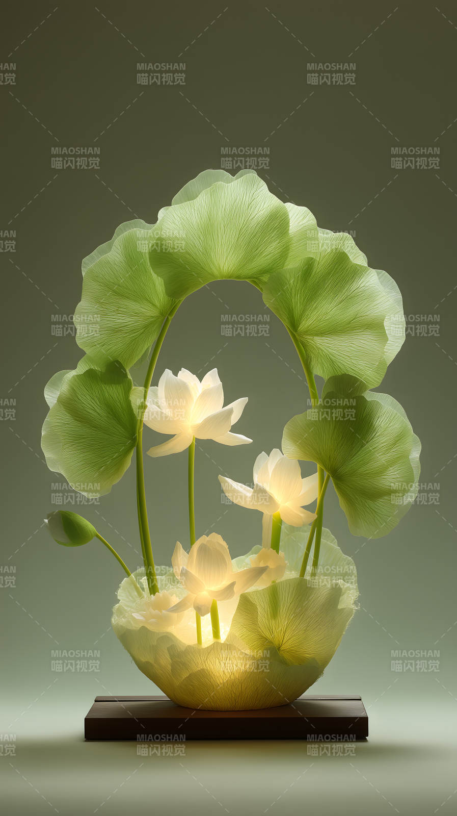 莲花灯饰唯美光影图片