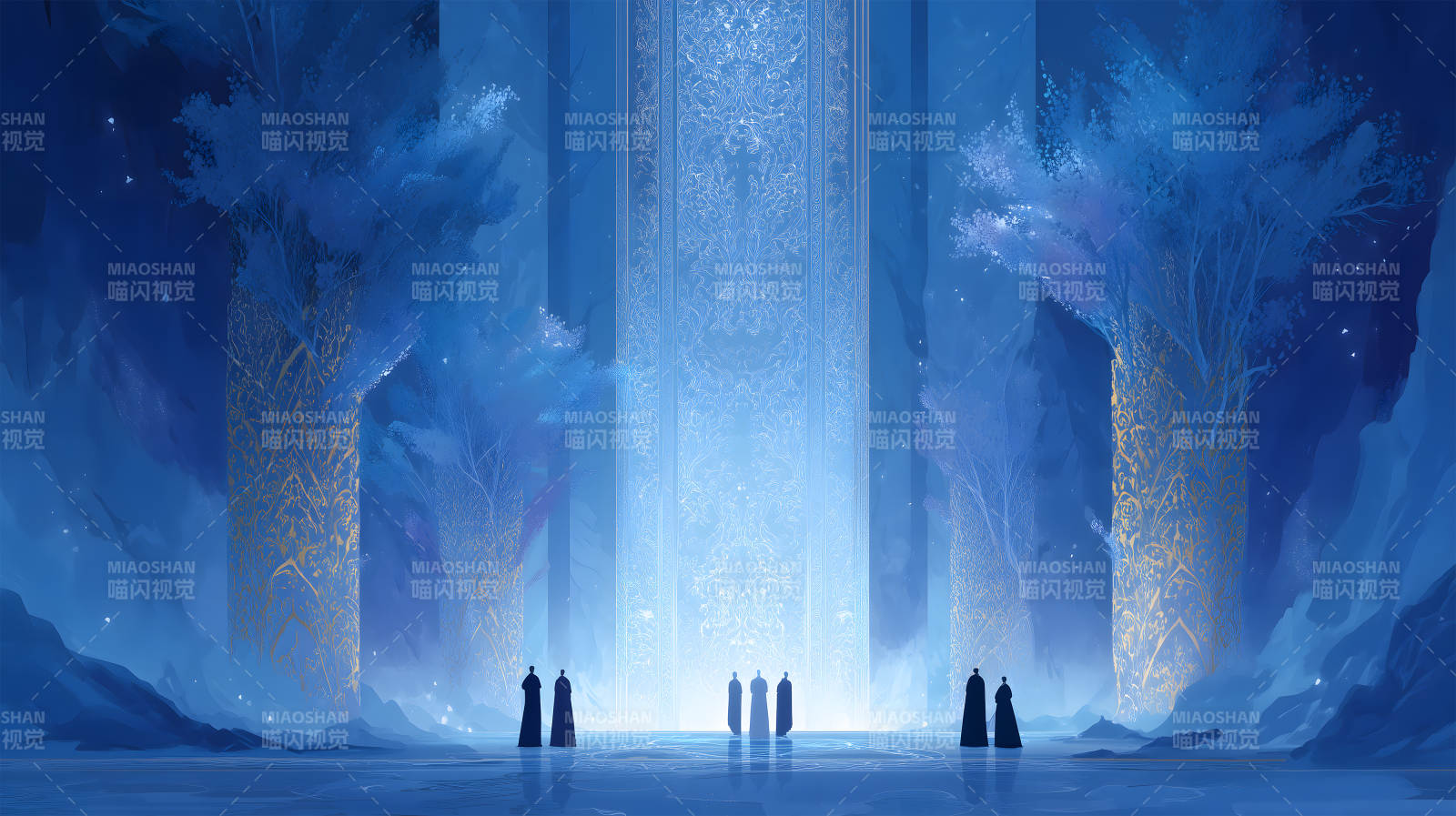 蓝色大厅的光图片