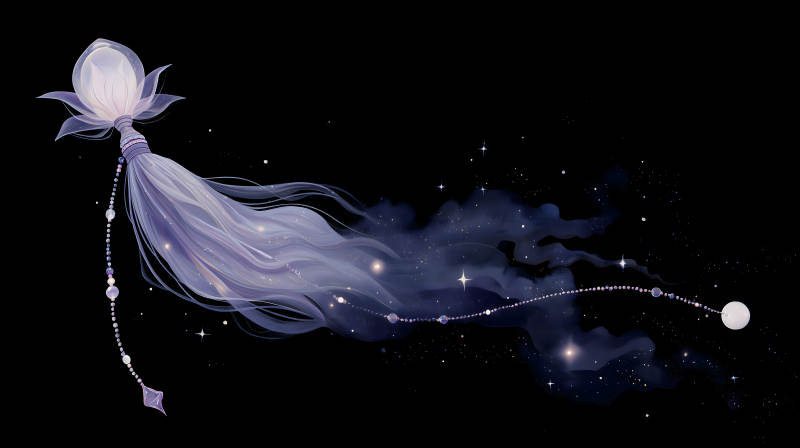 梦幻星空下的莲花图片