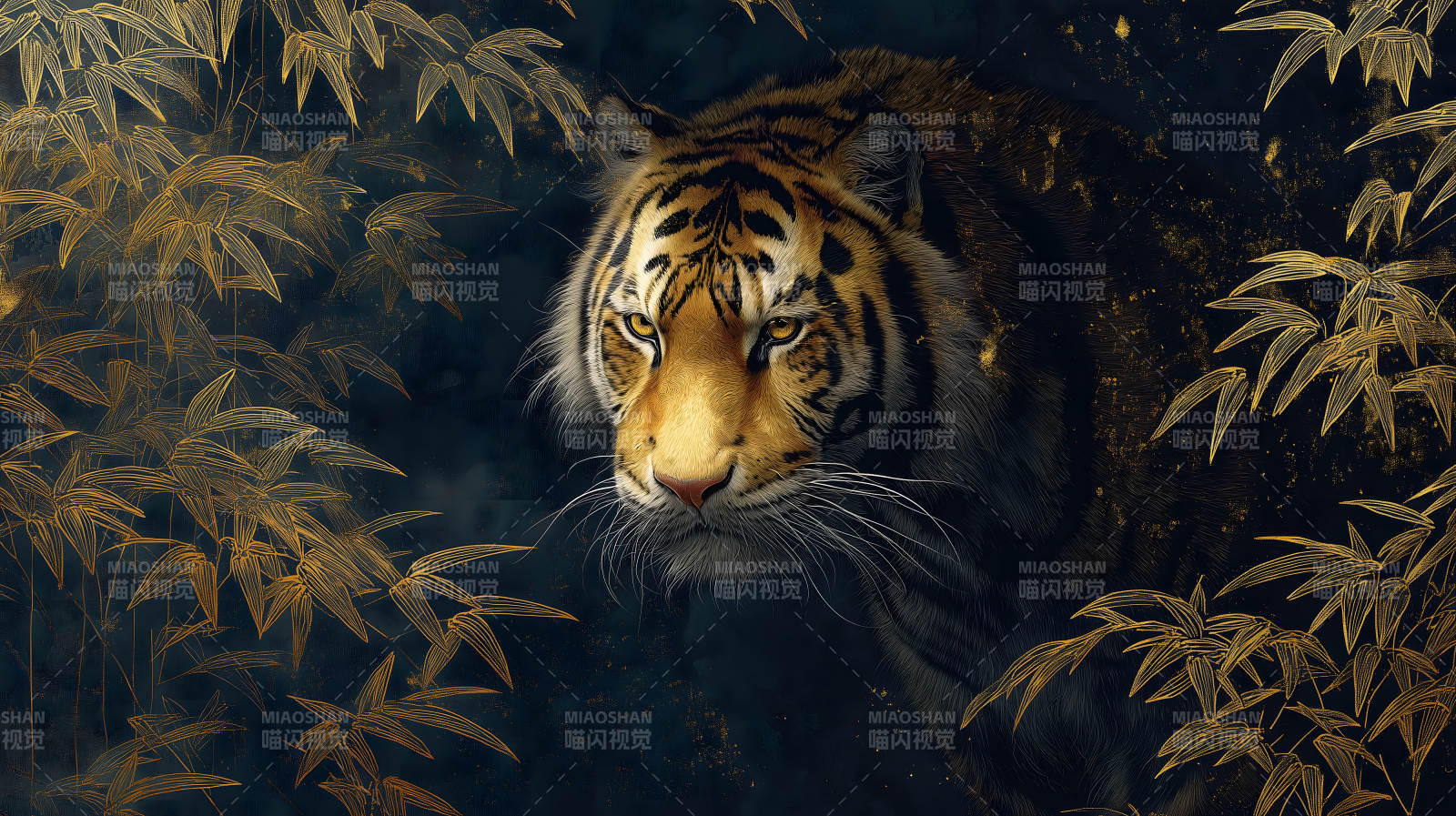 虎之丛林金色叶图片