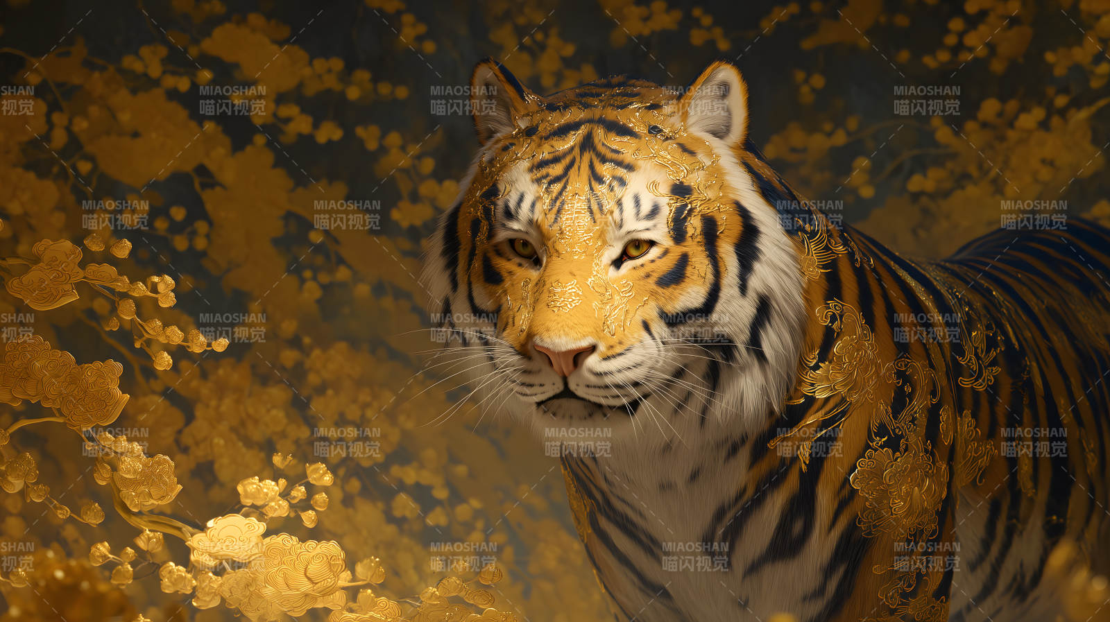 金虎艺术风格图片