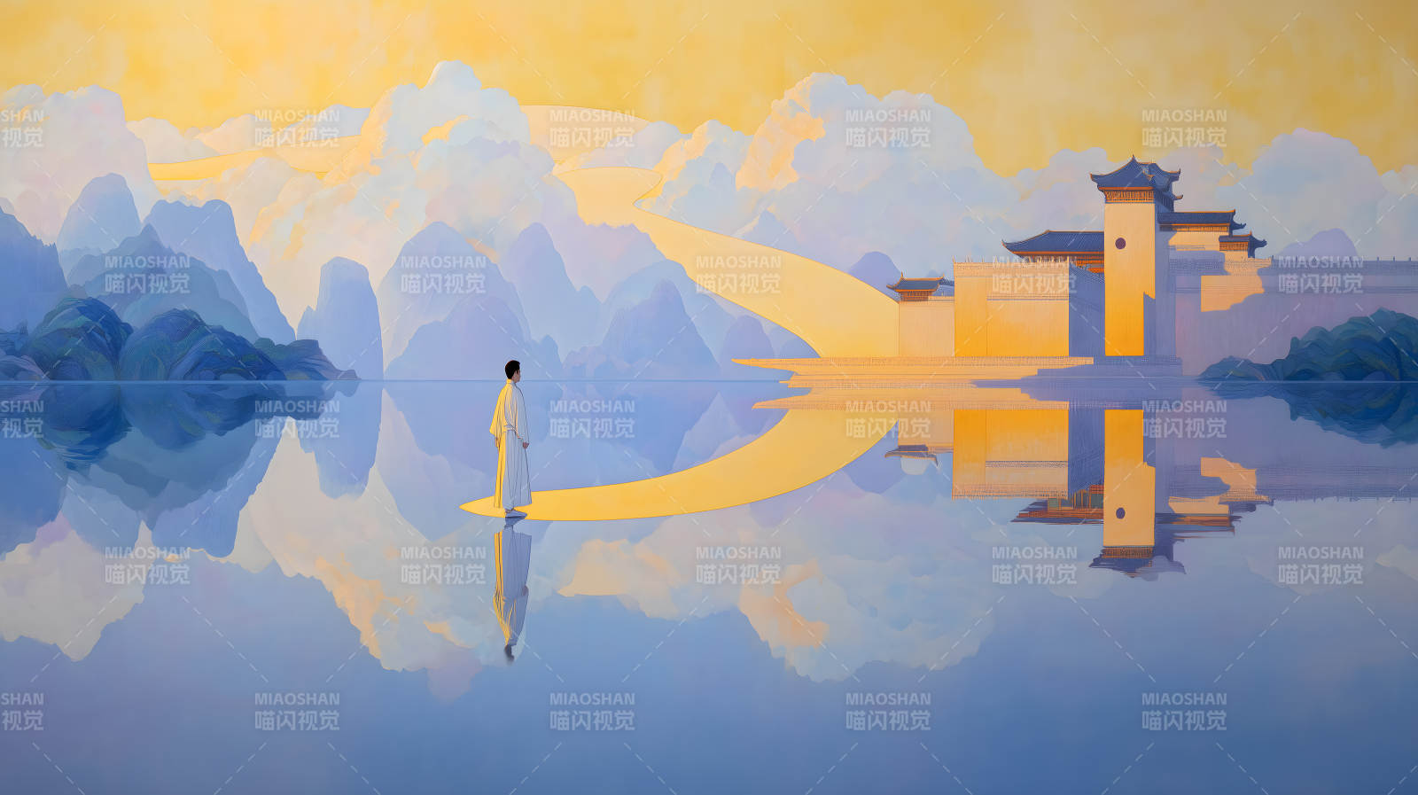 水镜观景仙境图片