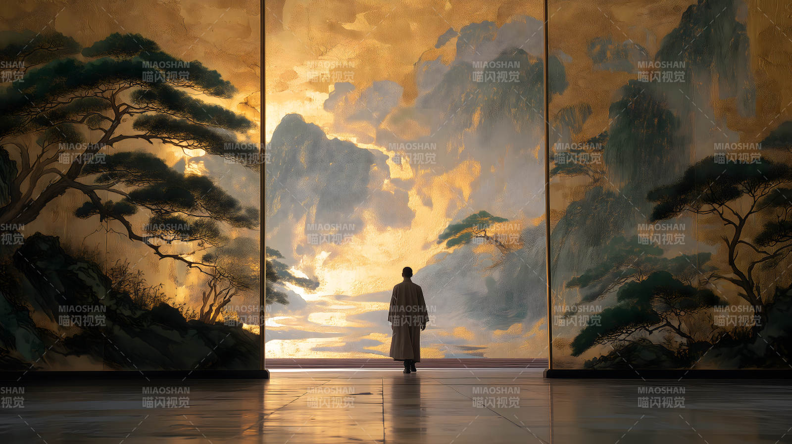 观景图画中之人图片