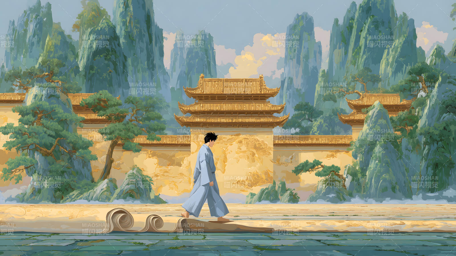 古风山水画图片