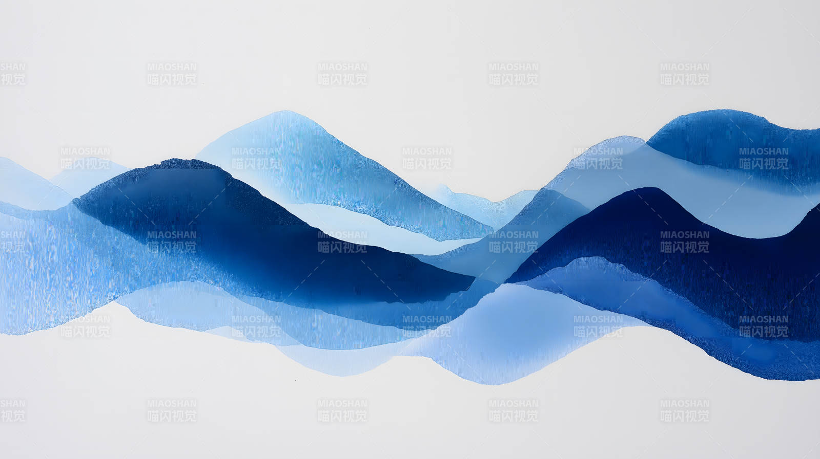 蓝调山峦渐变层叠图片