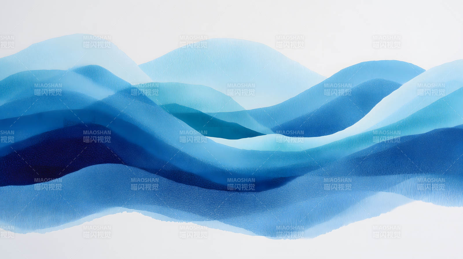 蓝色山峦叠嶂艺术画图片