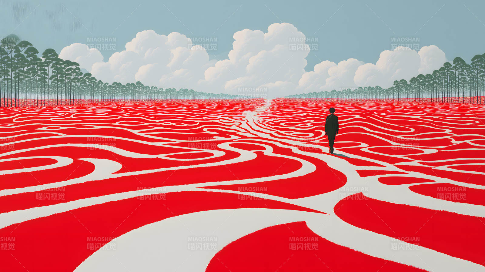 迷茫前行孤身一人图片