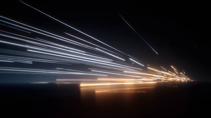 夜空流光溢彩景象图片