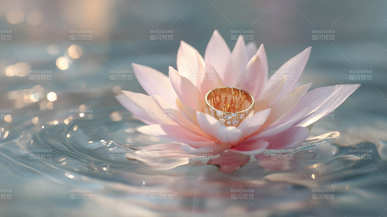 莲花中的戒指图片