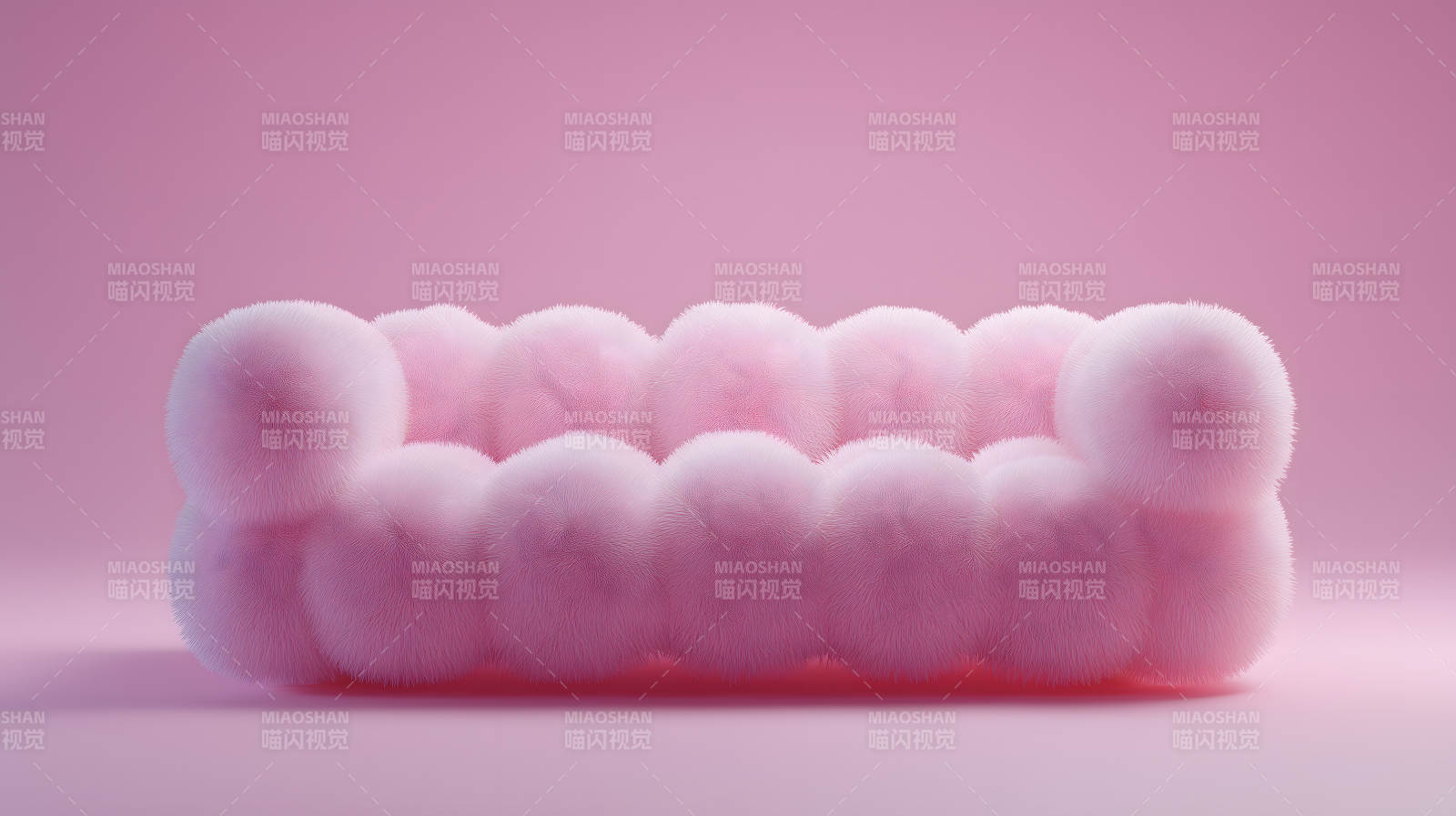 毛茸茸的粉色沙发图片