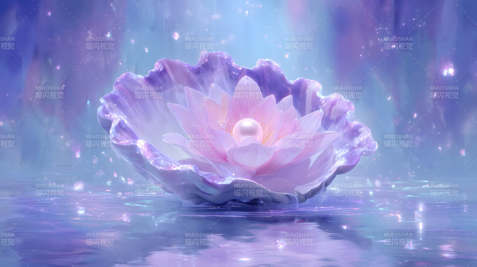 莲花孕育珍珠图片