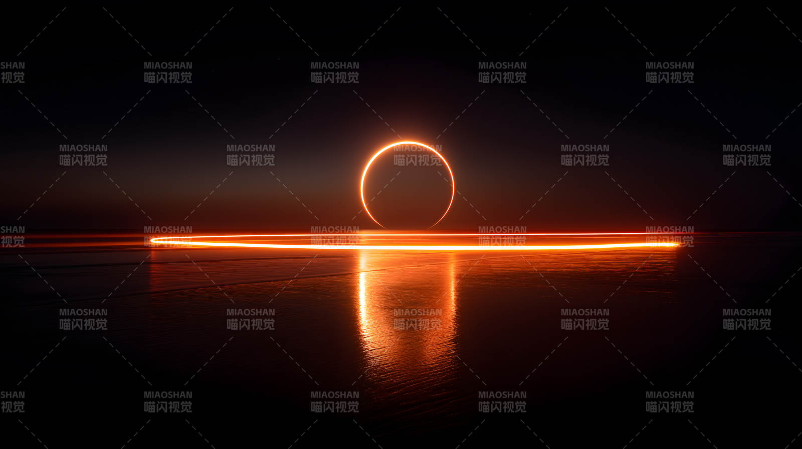 光环与光线交织的景象图片