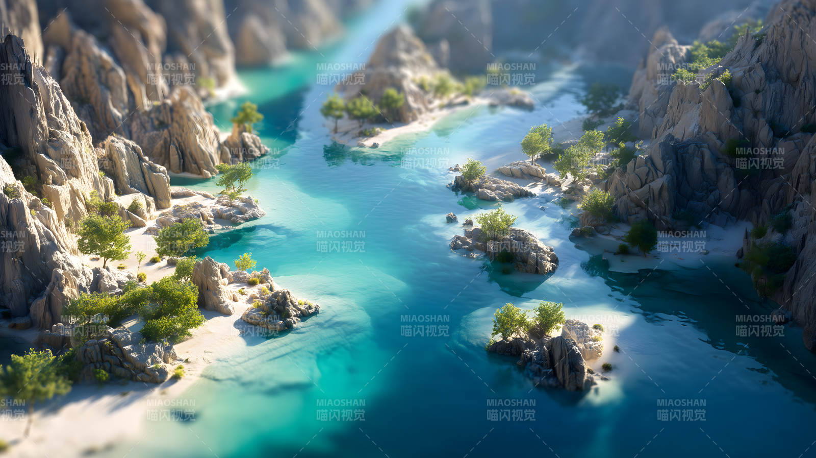 峡谷碧水景观图片