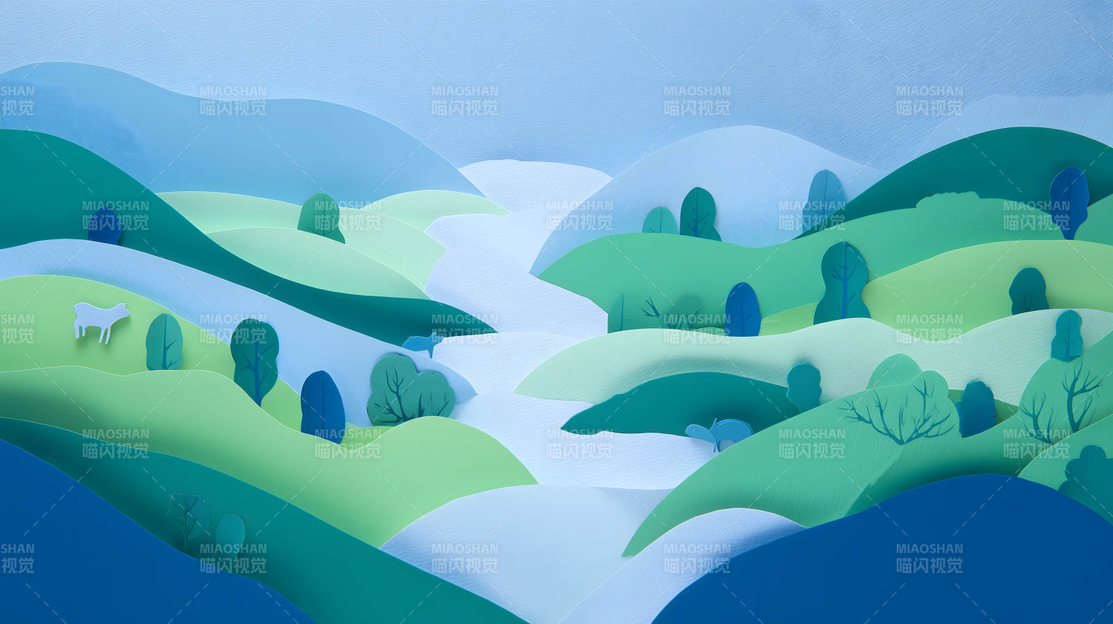 山水风光纸艺图片