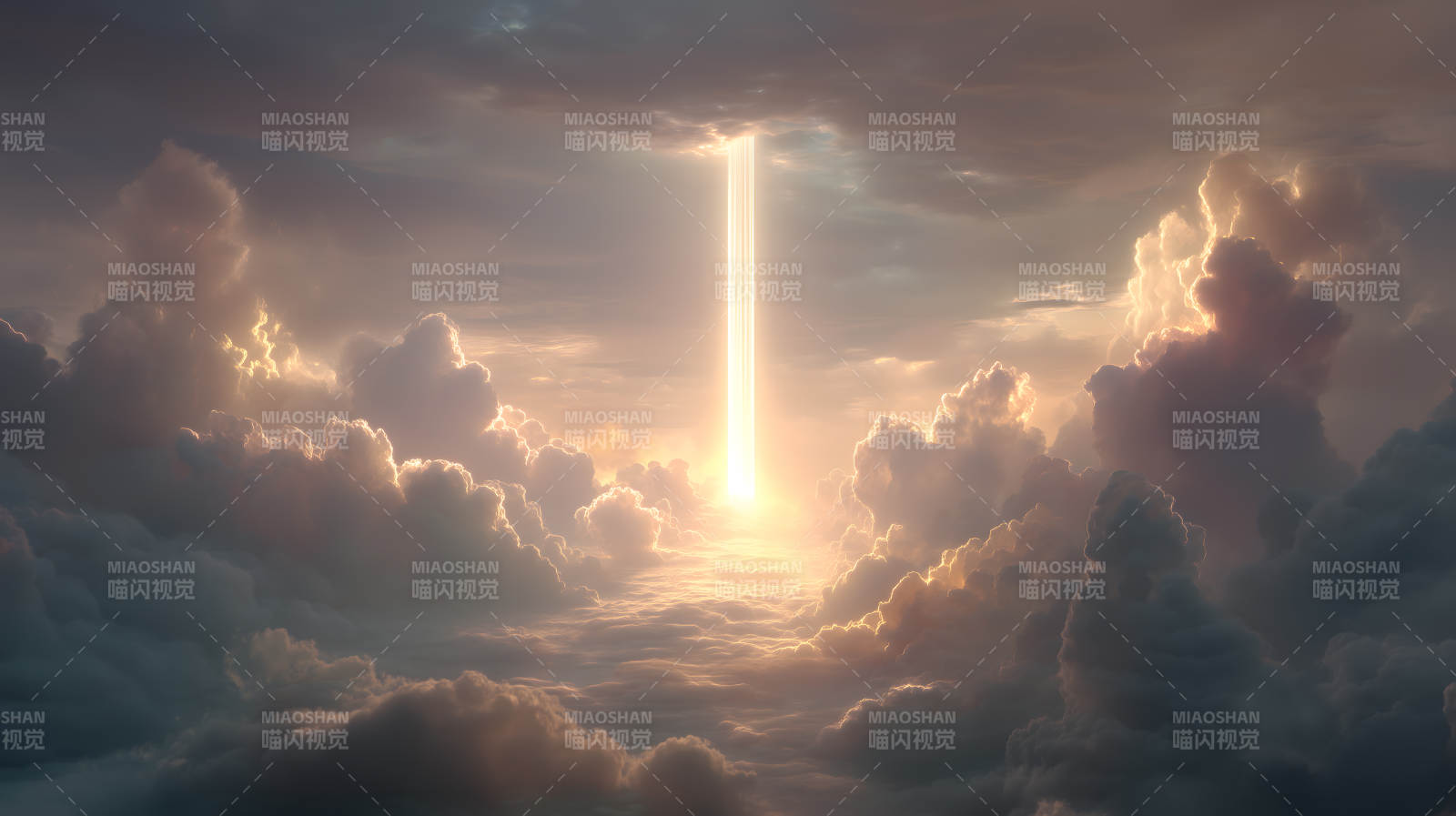 天堂之光云海景象图片