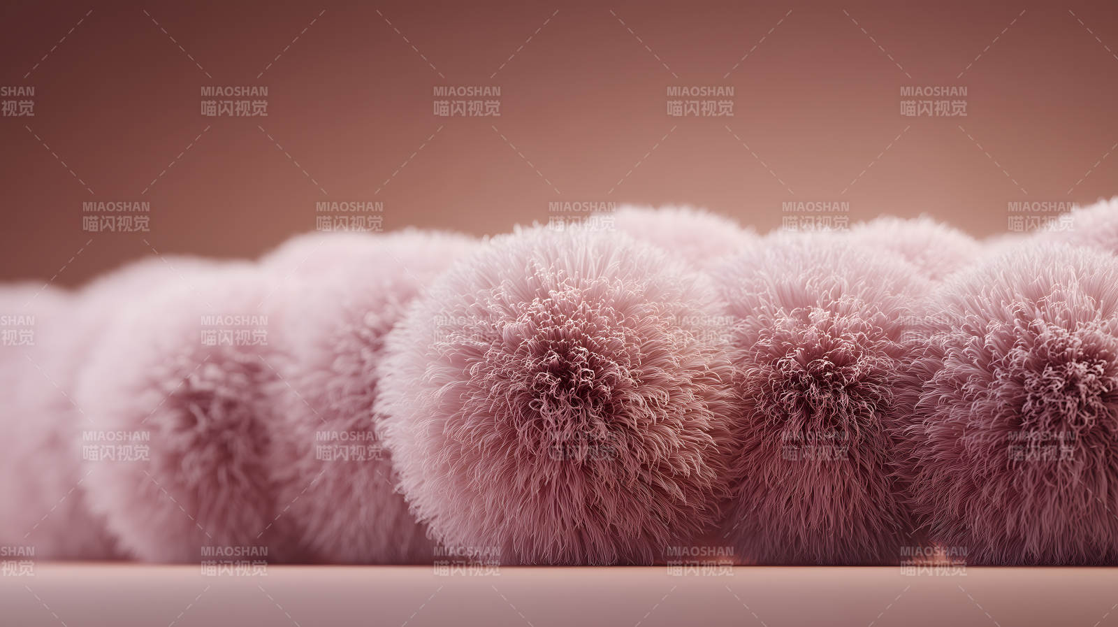 粉色毛球特写图片