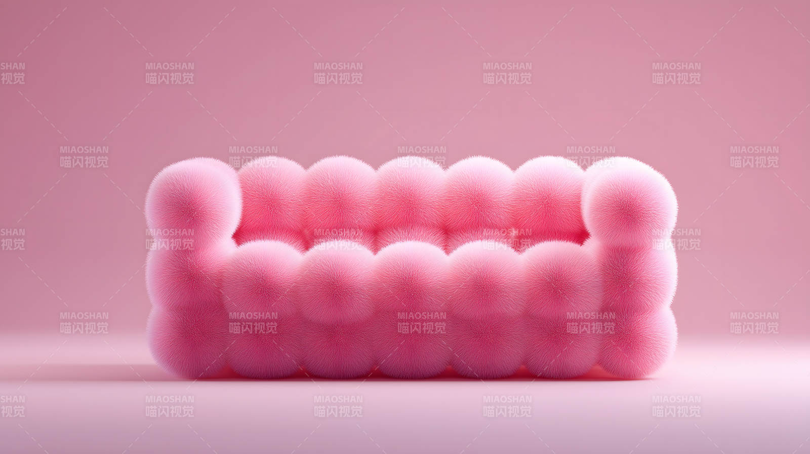 粉色毛茸茸沙发图片