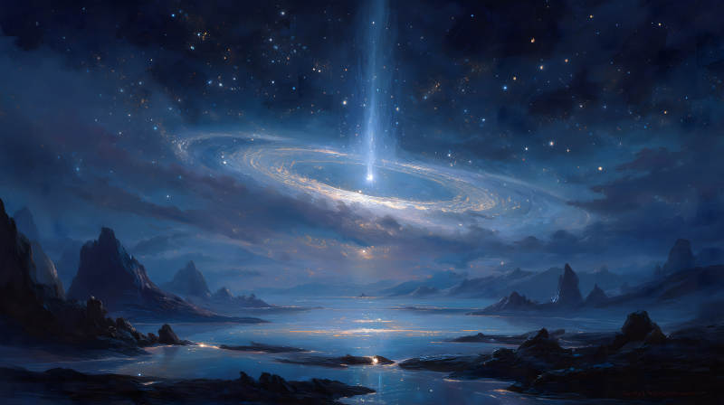 夜空奇观星际光束图片