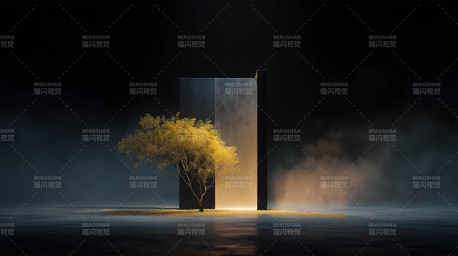 神秘空间金叶树图片