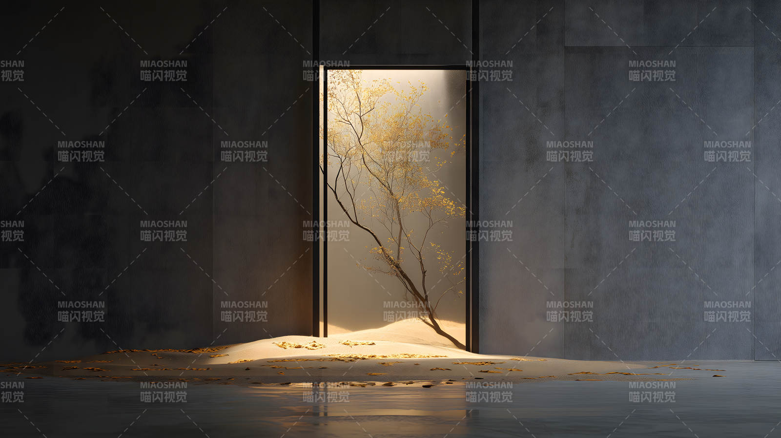 树影下的沙滩光线图片