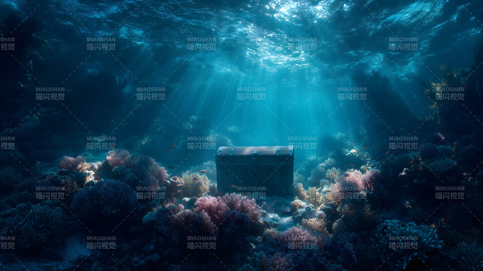 海底宝藏沉箱光线图片