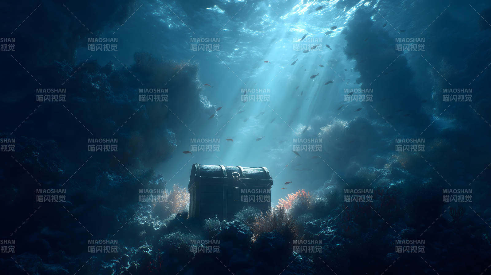 海底宝藏阳光普照图片