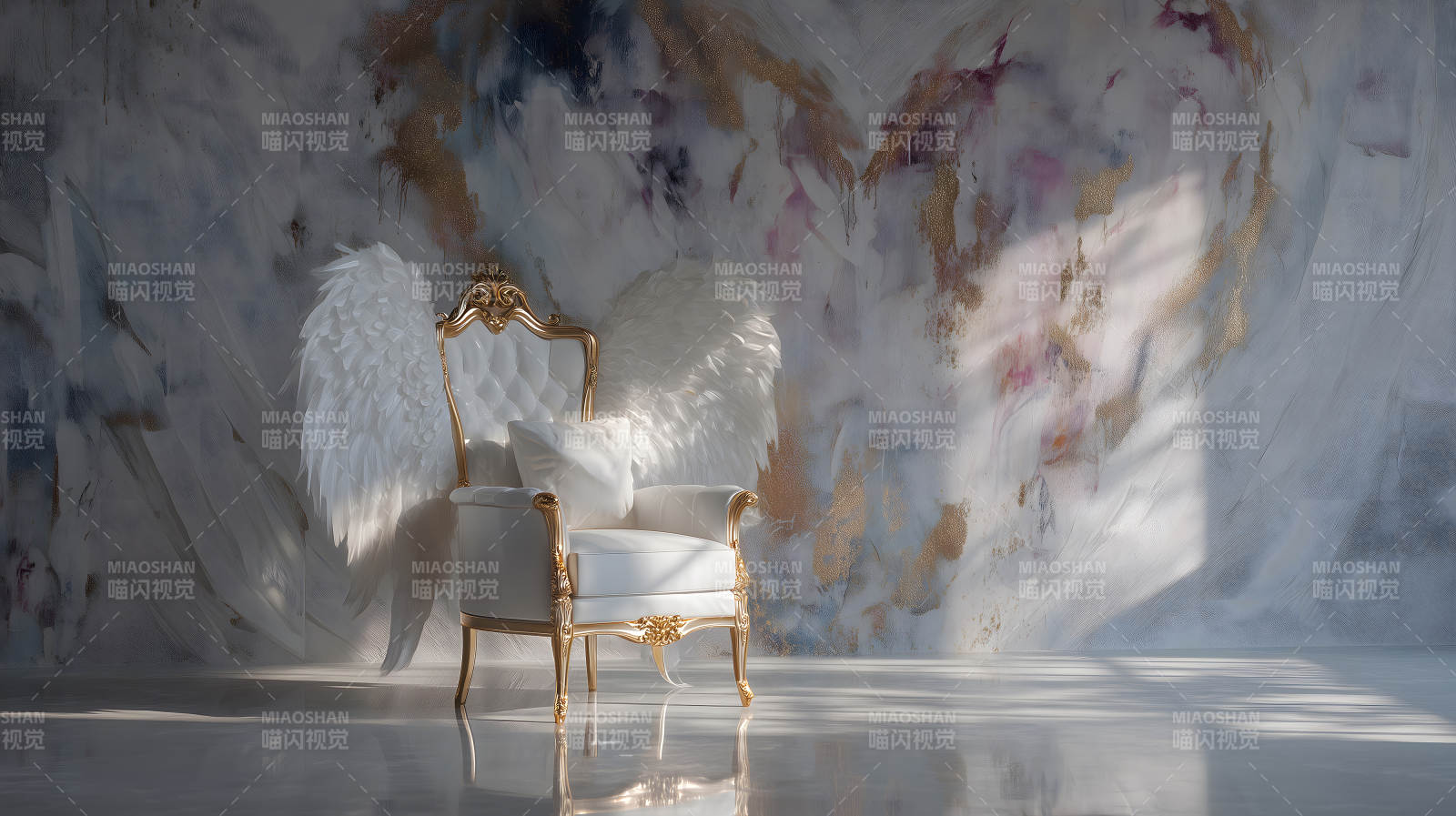 天使椅与唯美背景图片