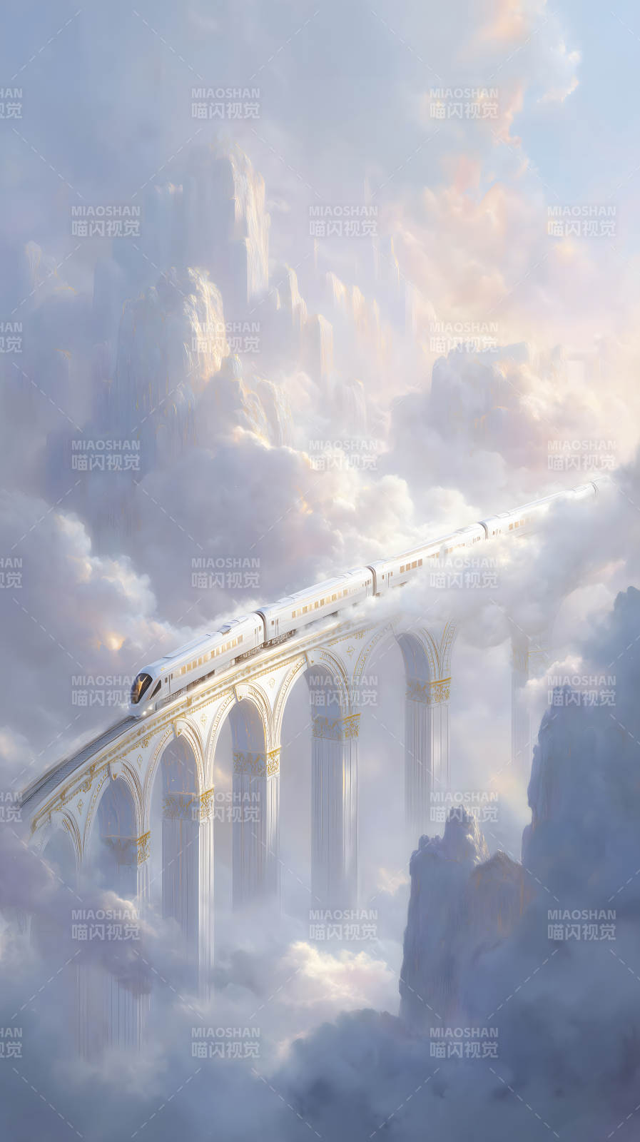 云中列车跨桥图片