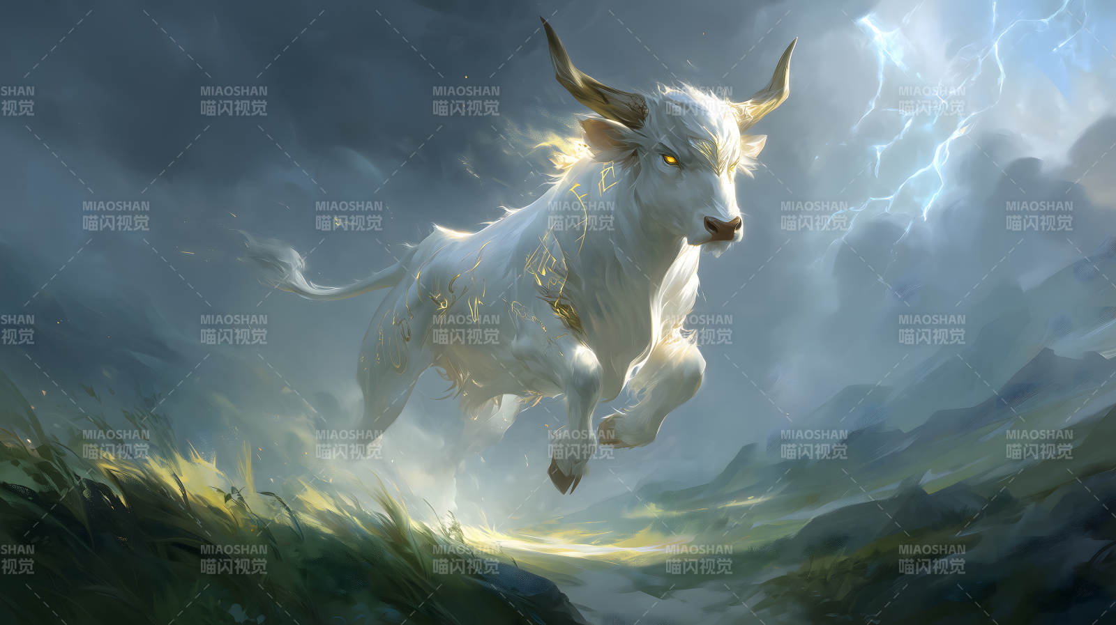 神兽奔腾雷霆万钧图片