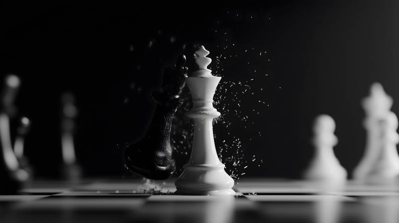 黑白棋局胜负瞬间图片