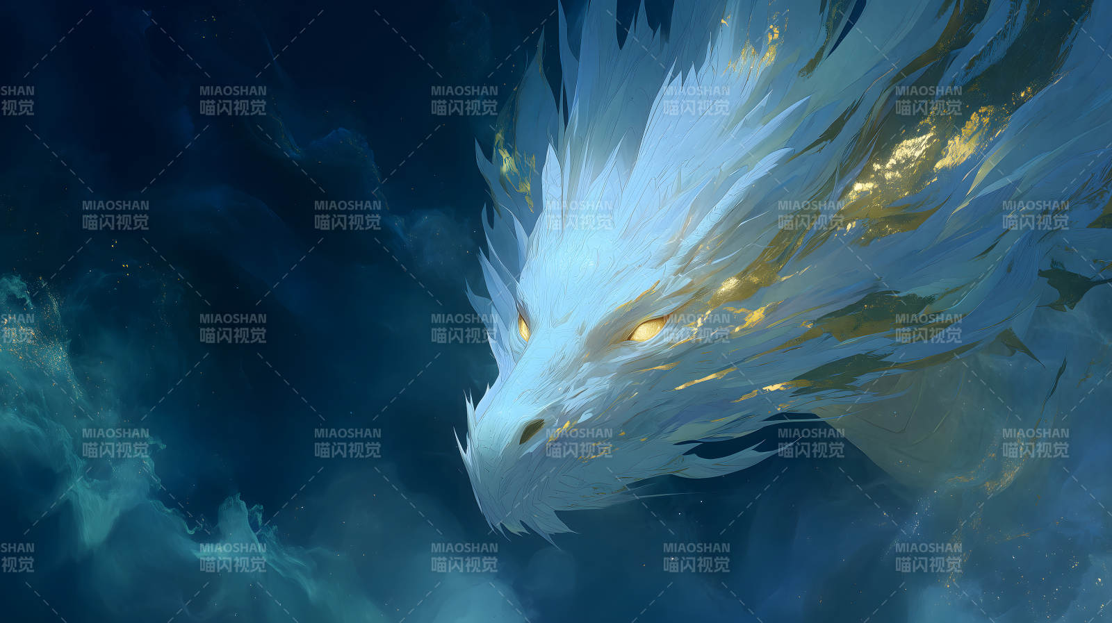 冰霜巨龙深邃星空图片