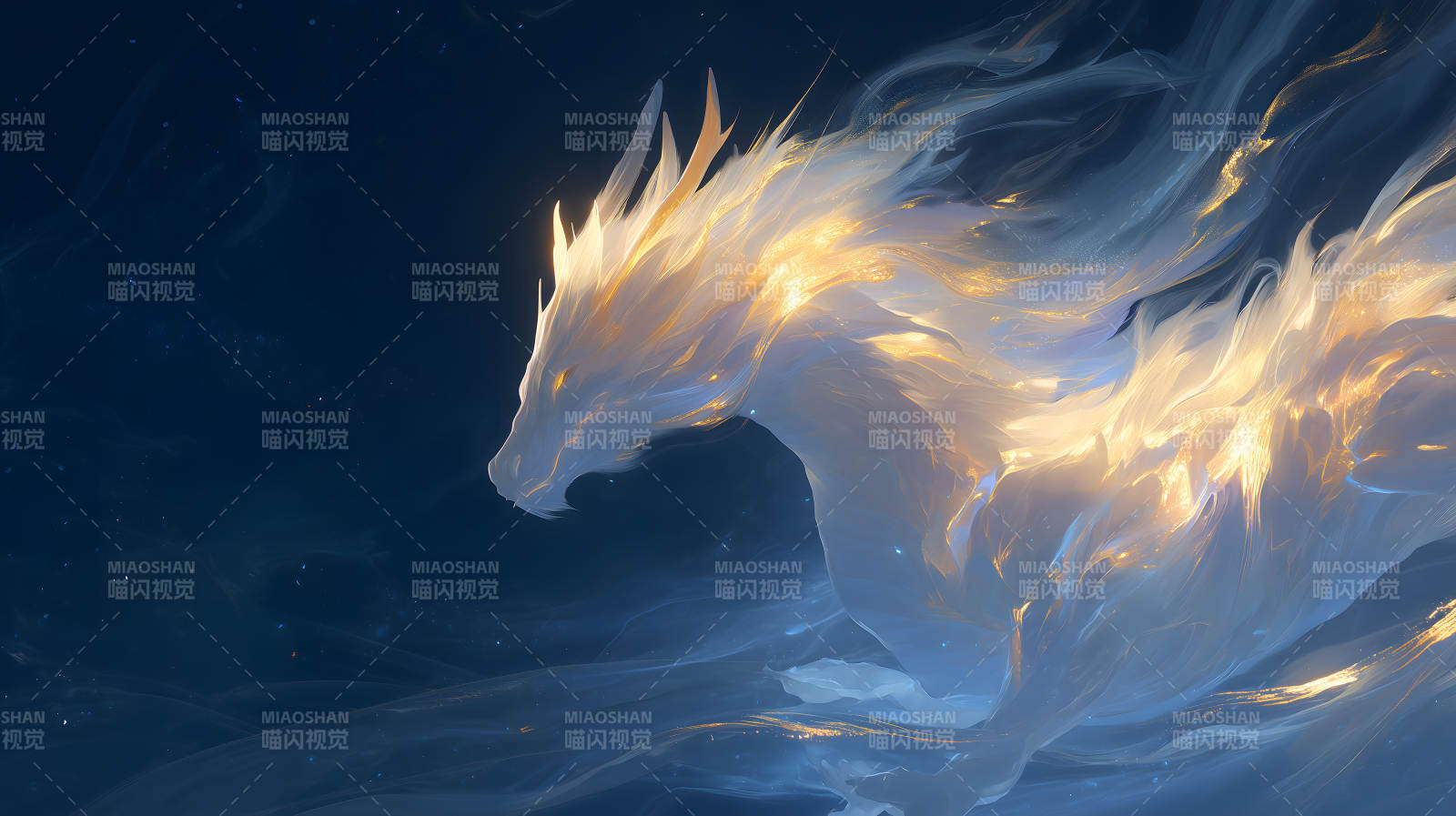 光辉巨龙翱翔天际图片