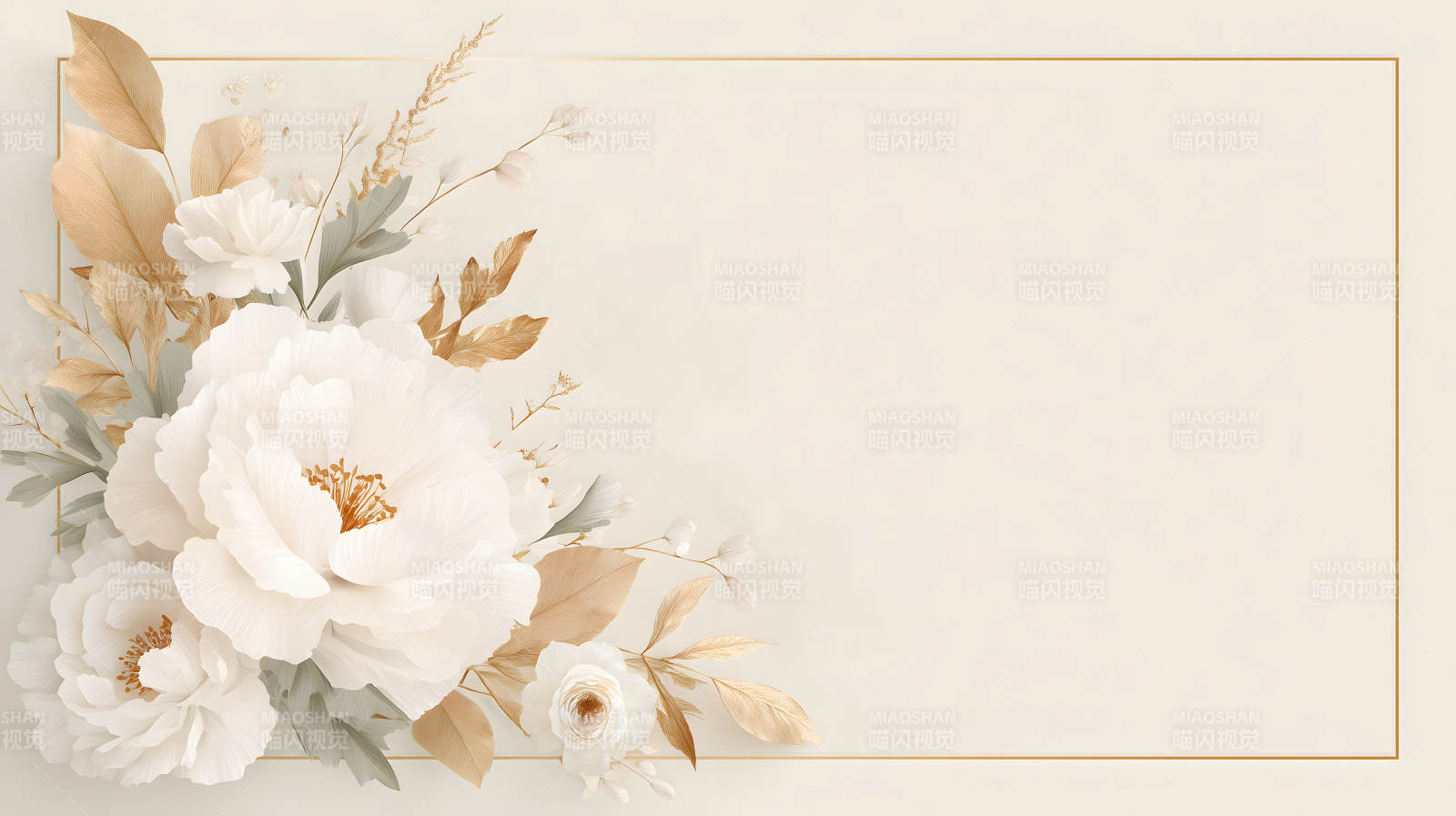 典雅花卉边框设计图片