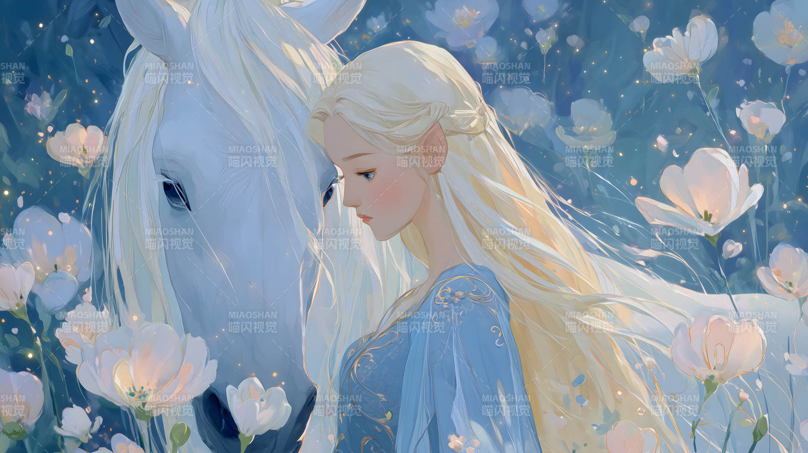 精灵与白马图片