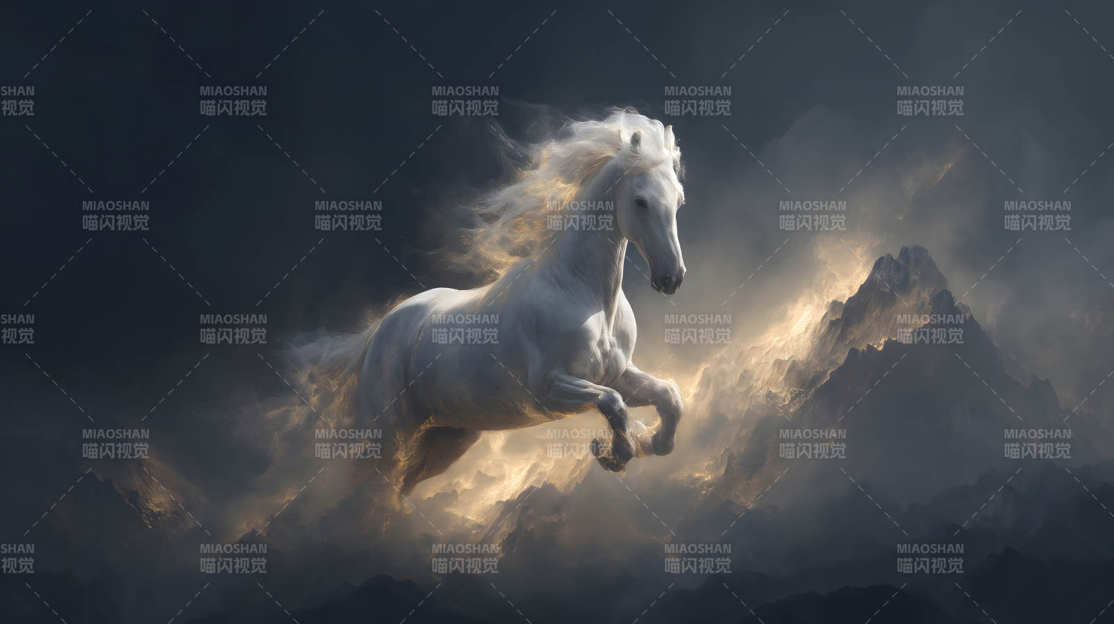 白马腾云驾雾图片