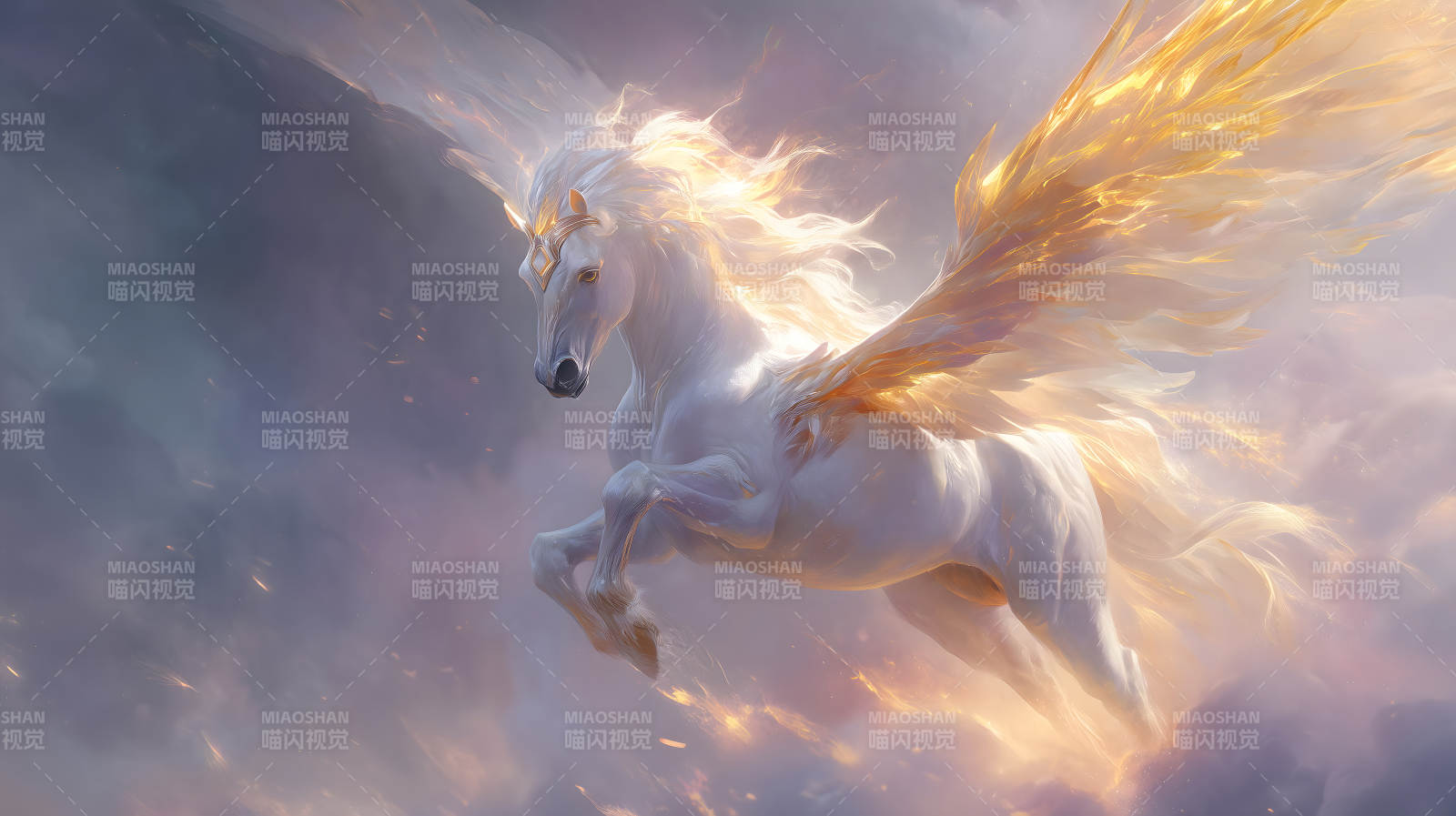 飞马翱翔云端图片