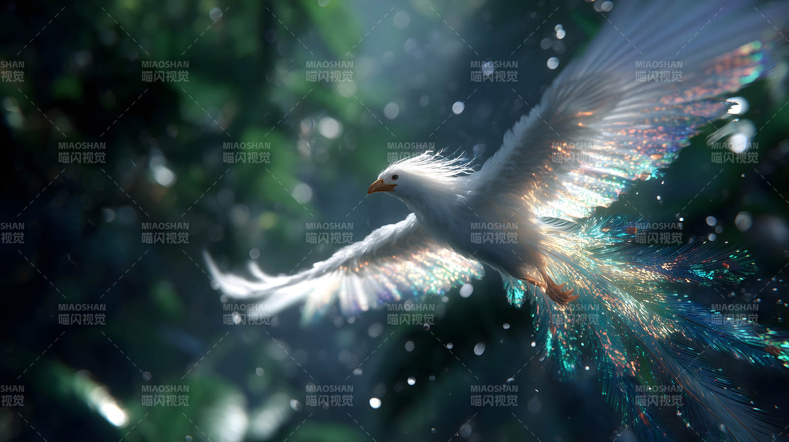 圣洁羽翼林间翱翔图片