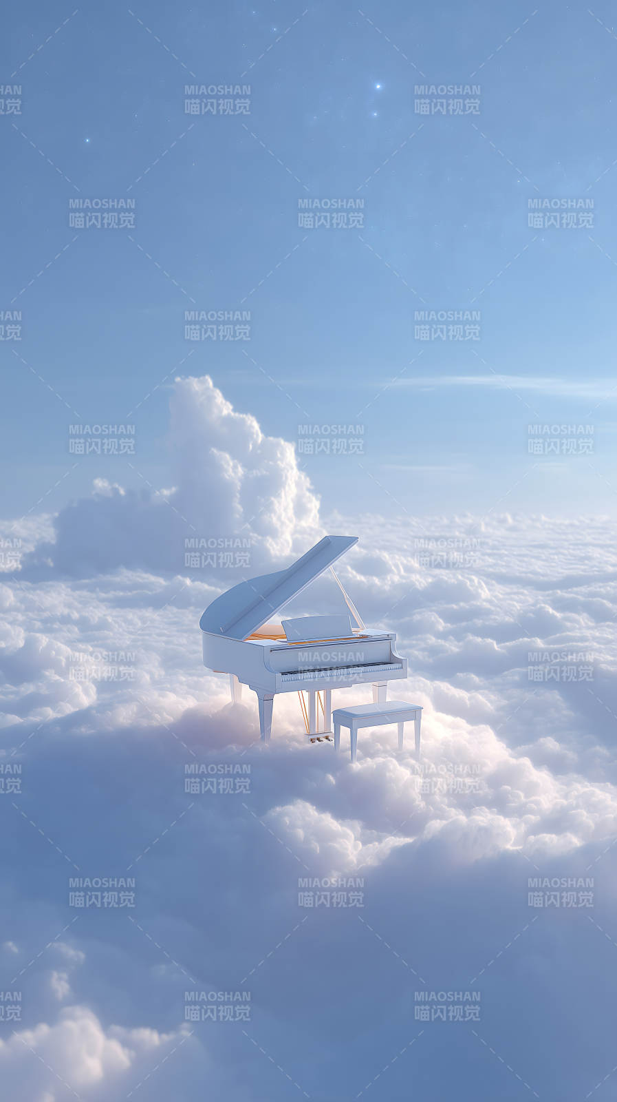 钢琴在云中图片