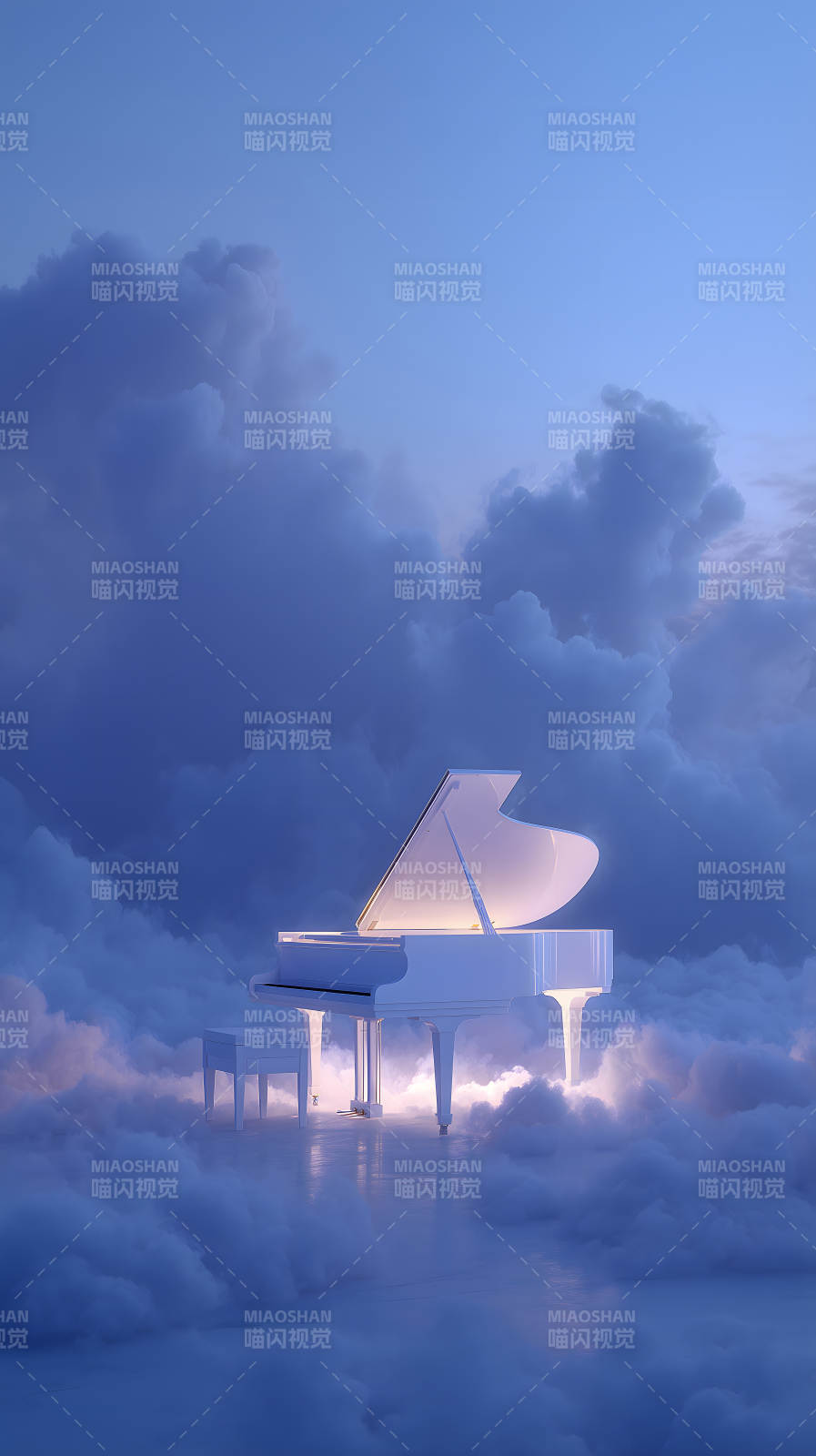 云中钢琴的梦幻图片