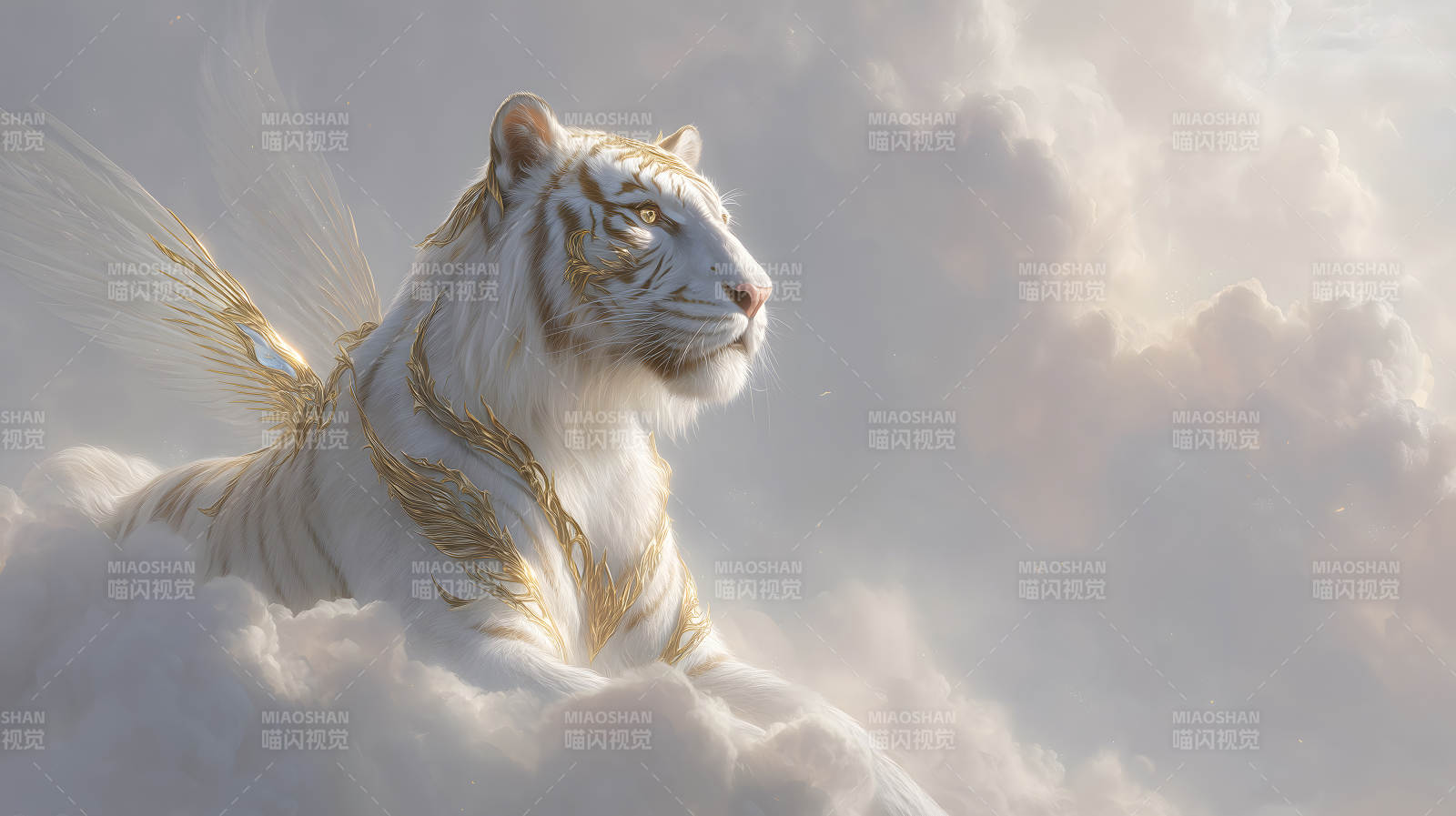 云端飞虎神兽图图片