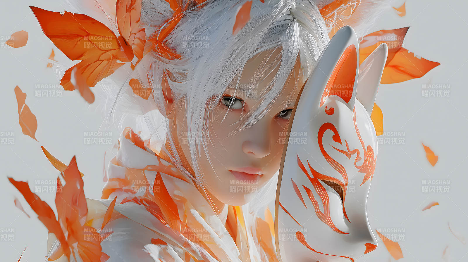 狐狸面具的神秘女子图片