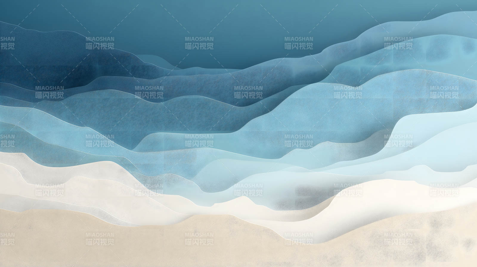 海浪沙滩层叠意境图片