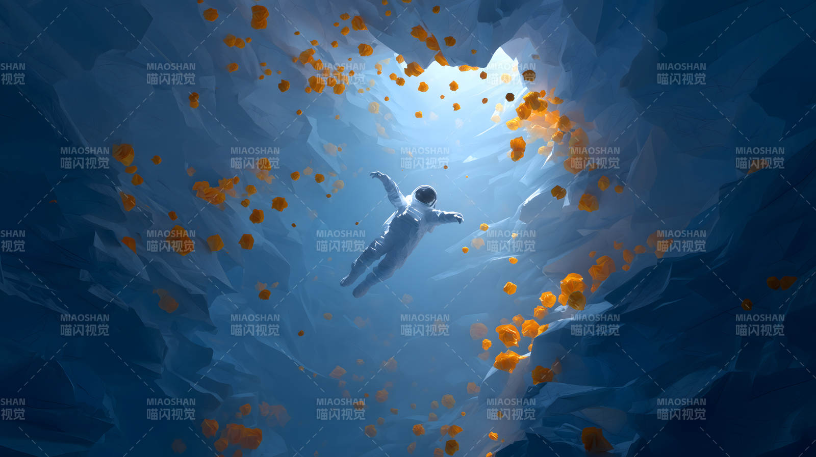 太空人洞穴探险奇观图片