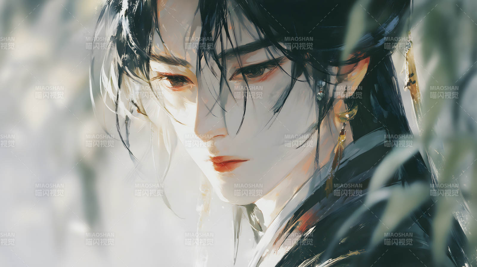 古风美少年侧颜图片