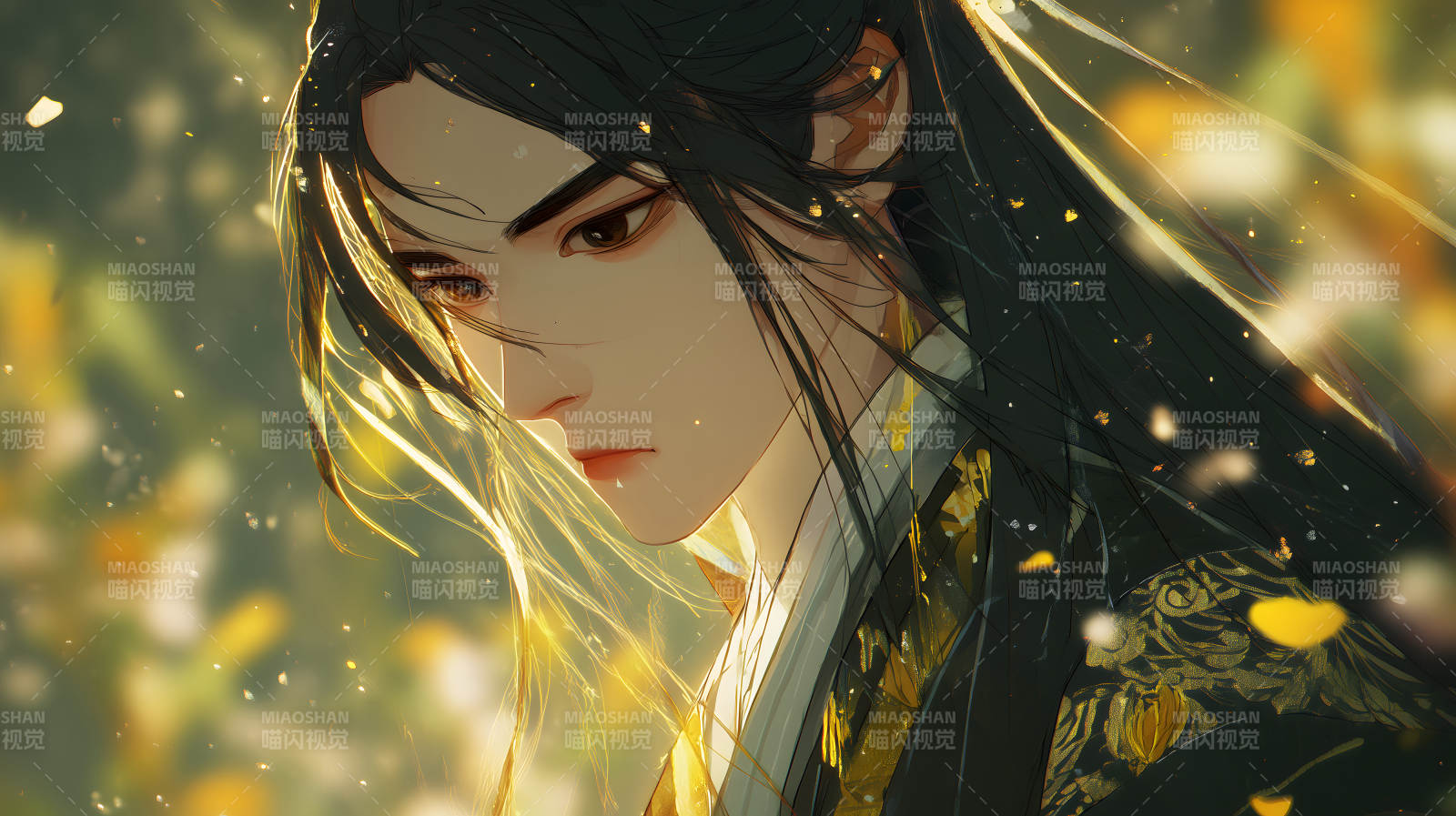 古风美男凝视远方图片